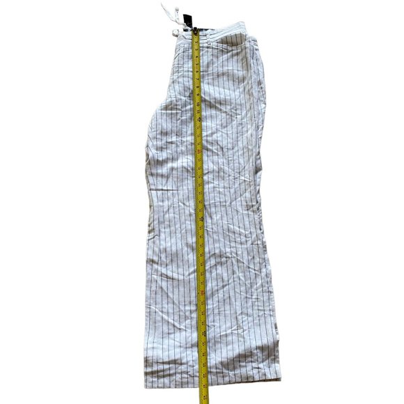 Lane Bryant Pants Trousers 14/16 NWT White Black Pinstripe Linen Blend Flare Hem - Picture 9 of 10